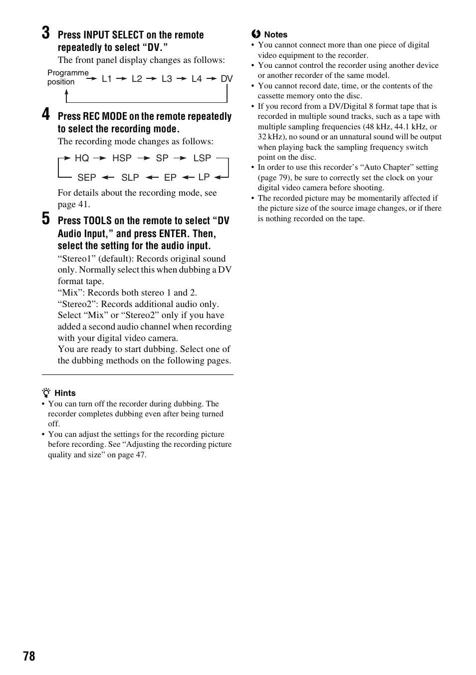 Sony RDR-HX710/HX910 User Manual | Page 78 / 116