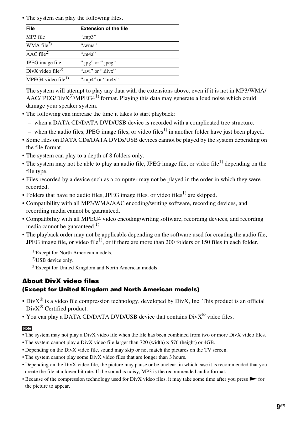 Sony DAV-TZ230 User Manual | Page 9 / 76