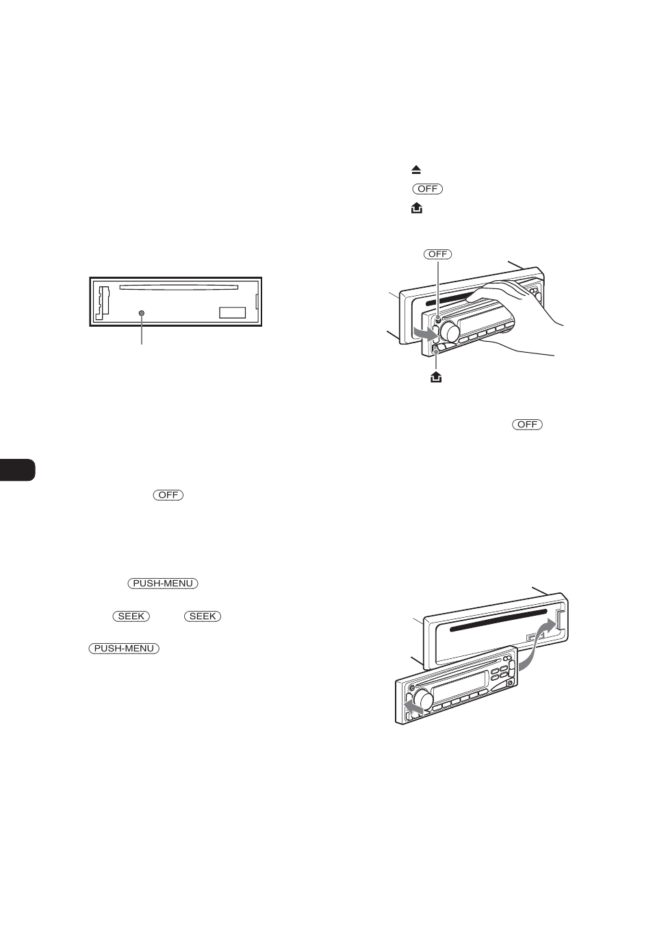 Para empezar, Reposición de la unidad, Modo demo (demostración) | Protección antirrobos | Sony CDC-X104 User Manual | Page 32 / 44