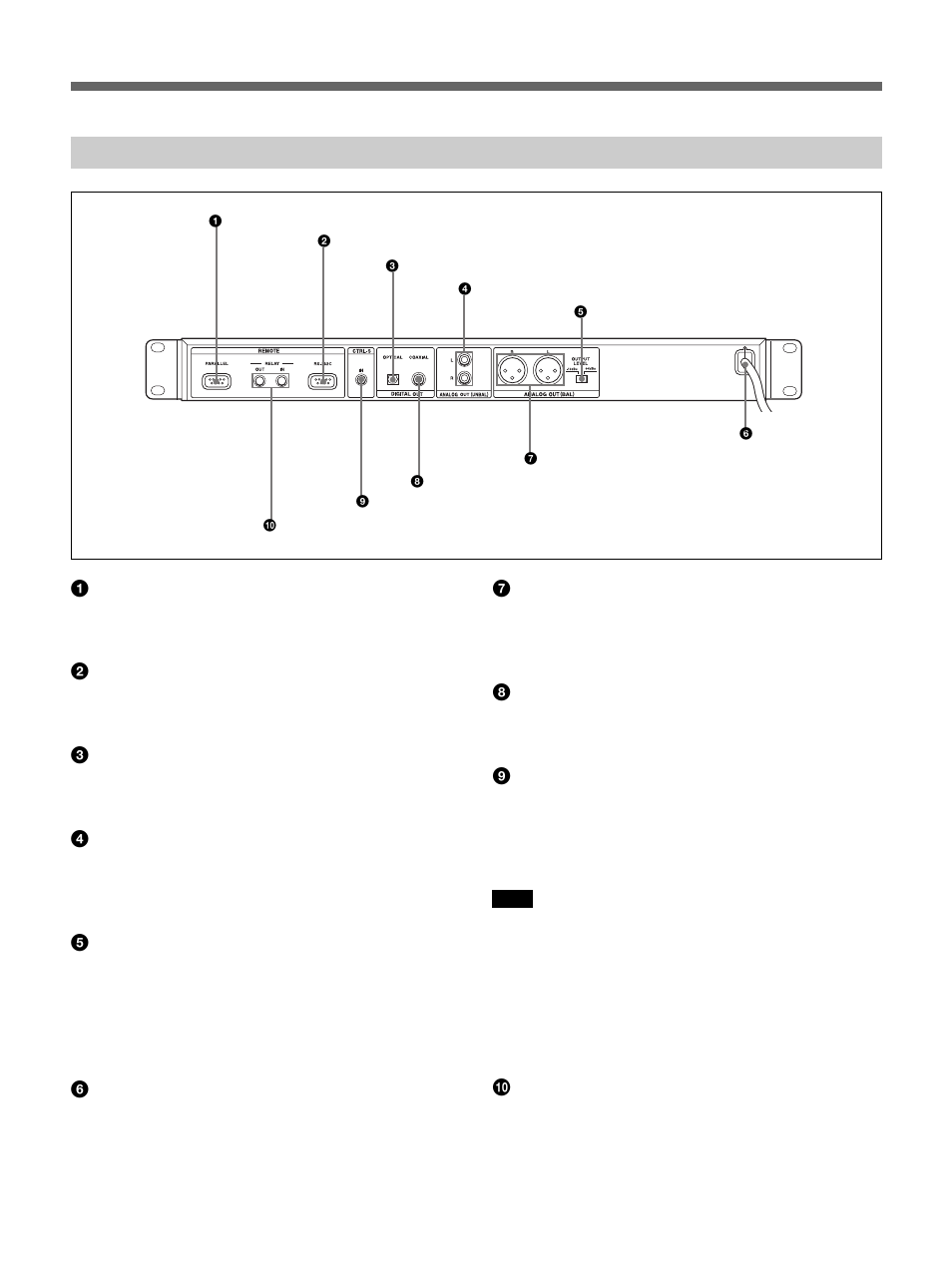 Rear panel, Function of parts and controls | Sony CDP-D12 User Manual | Page 14 / 39
