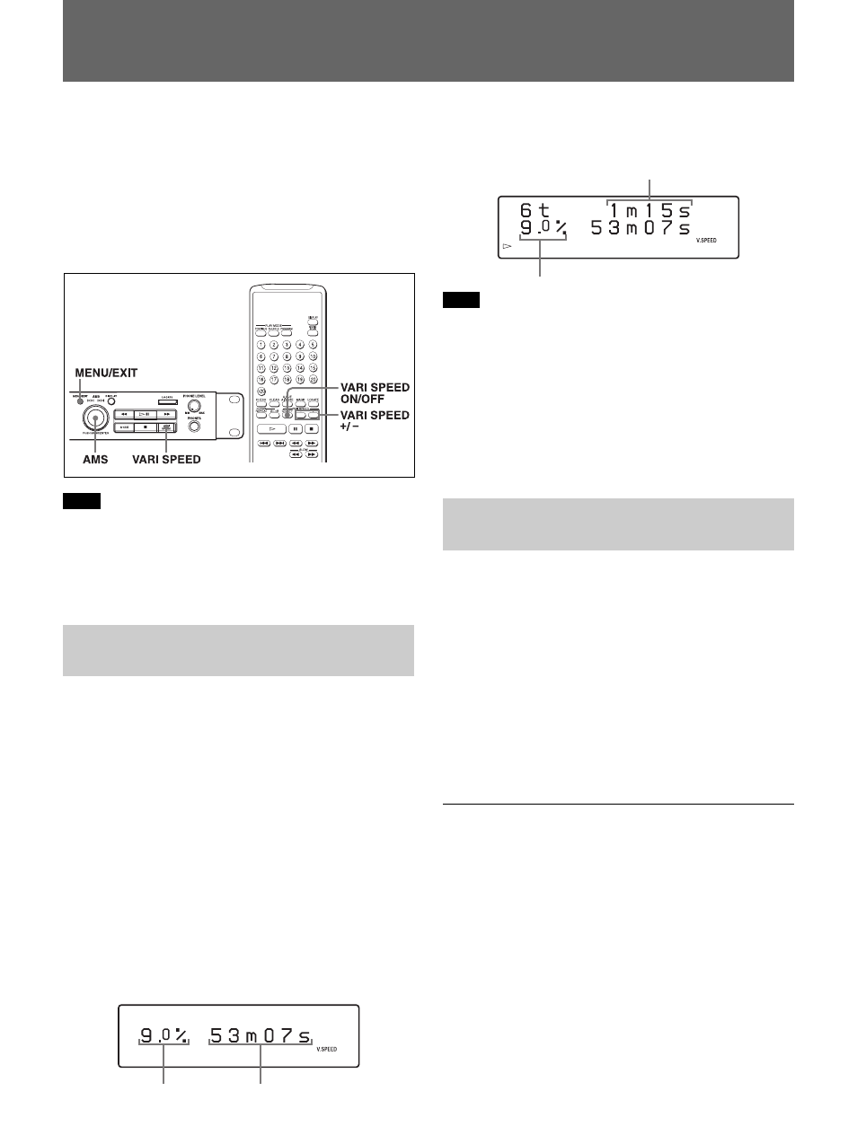 Changing the playback speed (vari speed play), Varying the playback speed on the player, Varying the playback speed with the remote | Sony CDP-D12 User Manual | Page 33 / 39