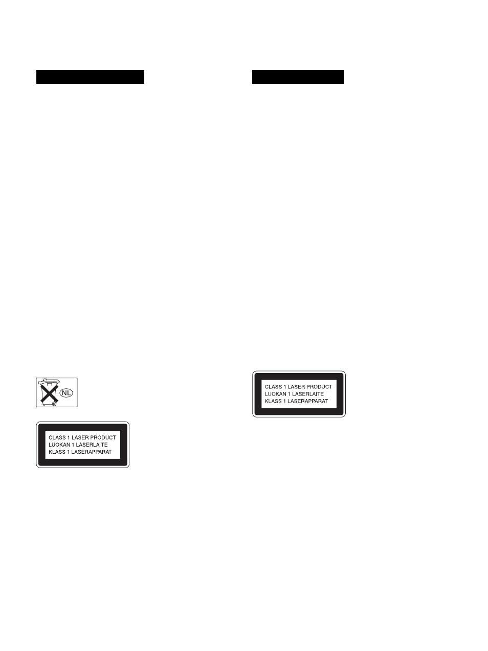 Waarschuwing, Advertência | Sony CDP-D12 User Manual | Page 4 / 39