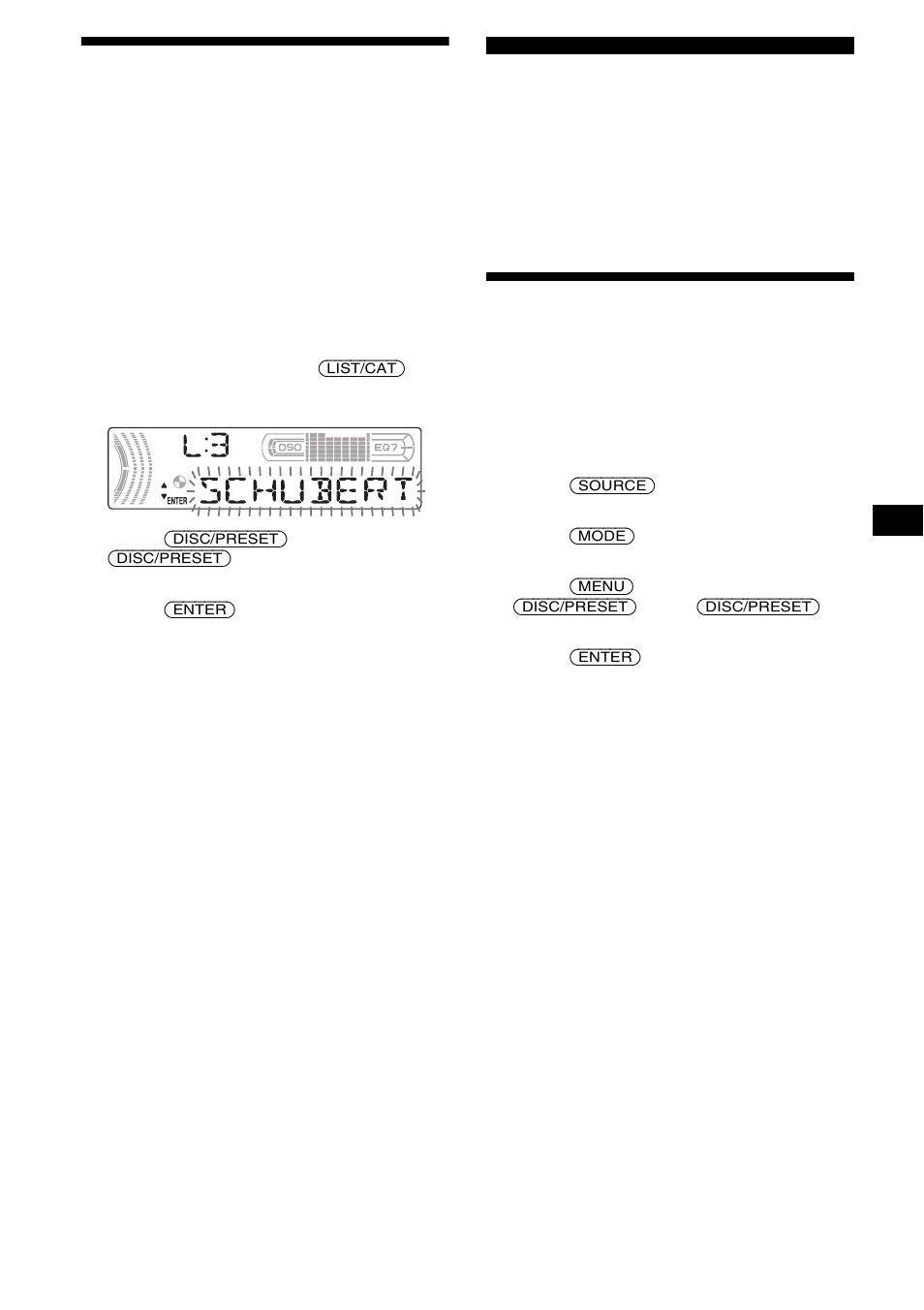 Locating a disc by name, Radio, Storing stations automatically | Best tuning memory (btm), List-up, 15 locating a disc by name | Sony CDX-FW570 User Manual | Page 15 / 64