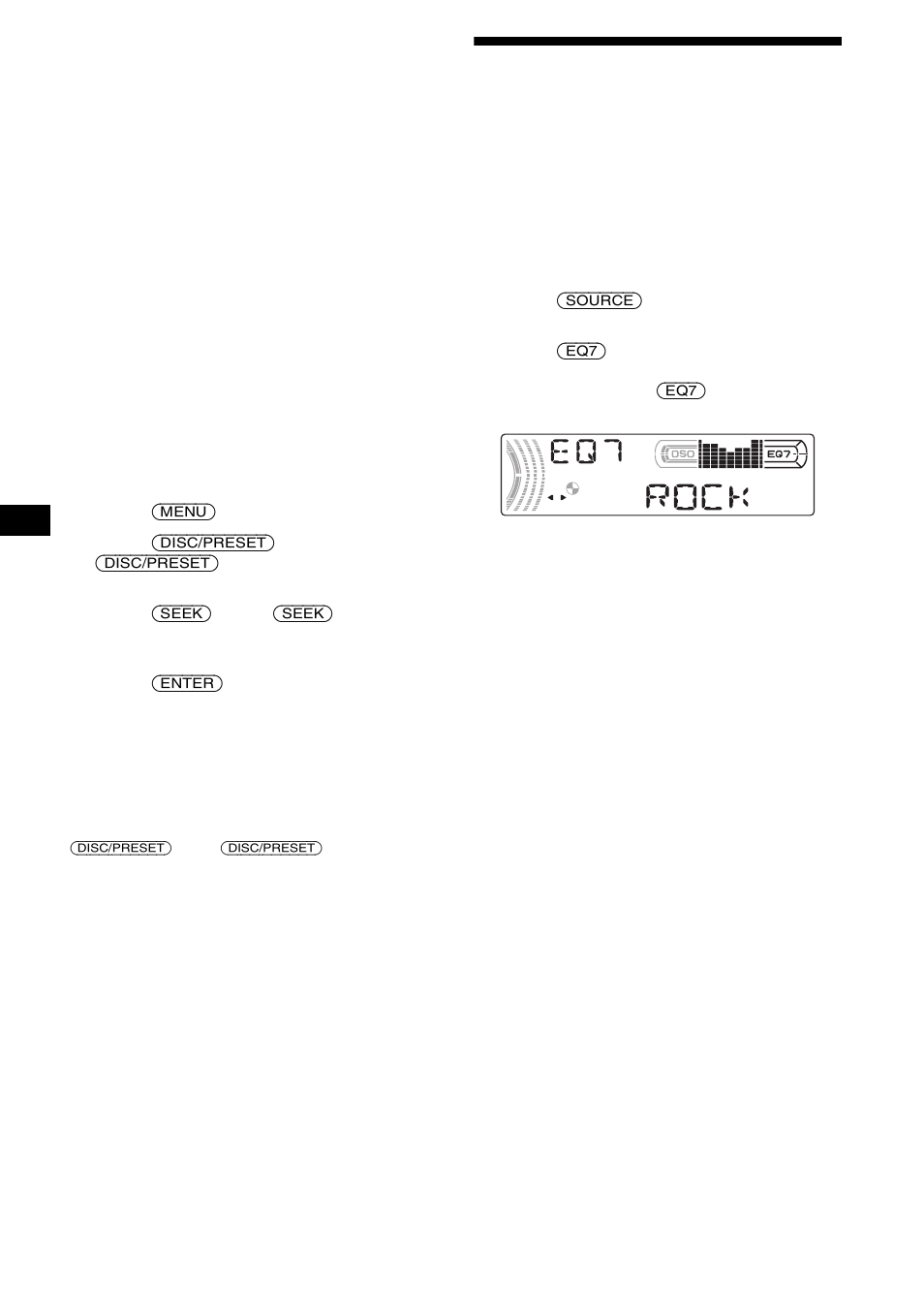 Setting the equalizer (eq7) | Sony CDX-FW570 User Manual | Page 22 / 64