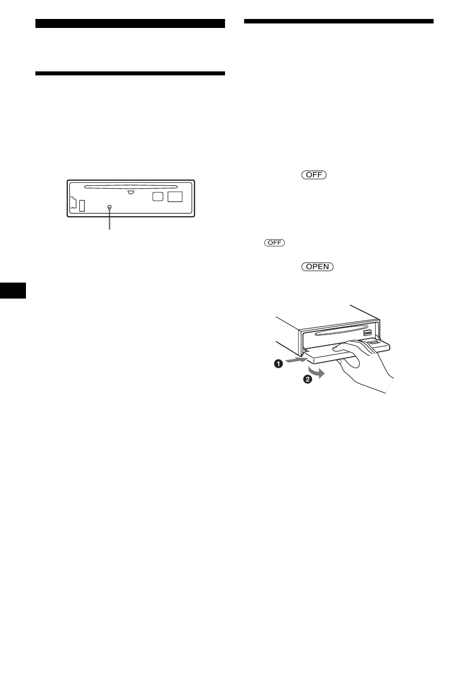 Procedimientos iniciales, Restauración de la unidad, Extracción del panel frontal | Sony CDX-FW570 User Manual | Page 40 / 64