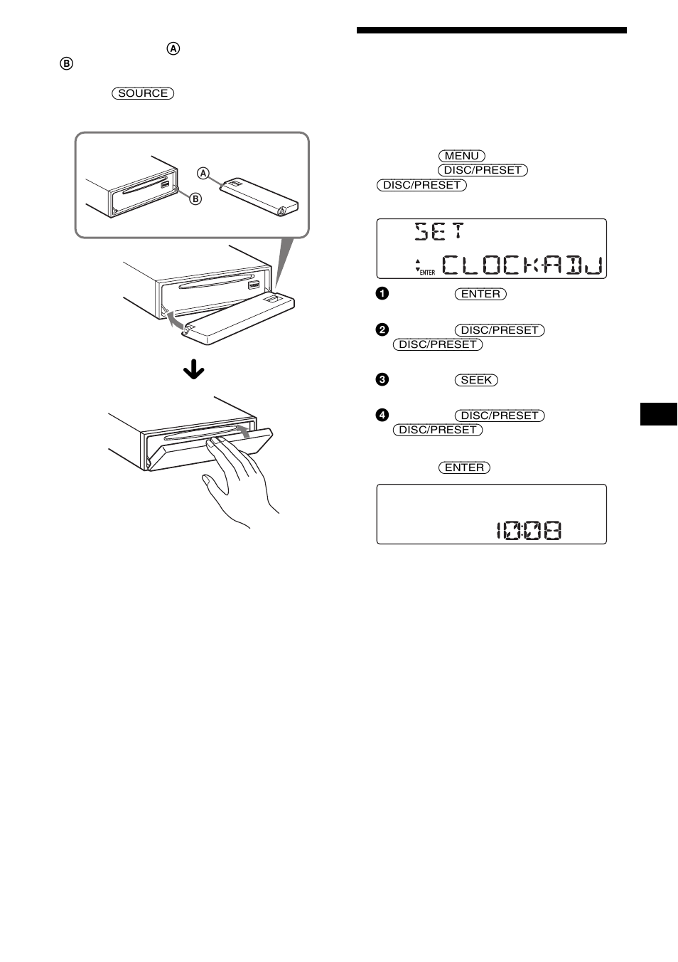 Ajuste del reloj | Sony CDX-FW570 User Manual | Page 41 / 64