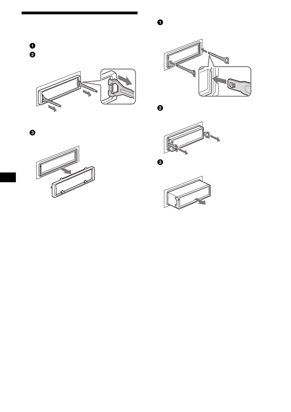 Extracción de la unidad, 28 extracción de la unidad | Sony CDX-FW570 User Manual | Page 58 / 64