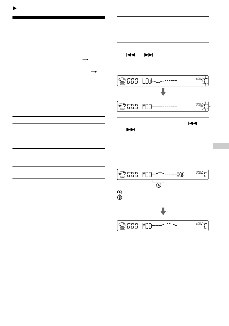 Available features, Adjusting sound quality (parametric equalizer), Low m mid | Mmid, Adjusting sound quality | Sony D-NE10 User Manual | Page 21 / 40