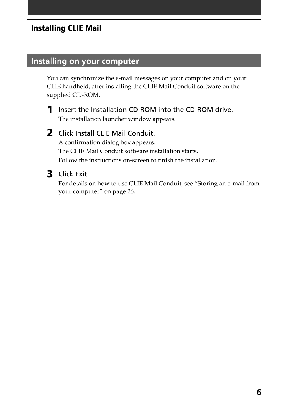 Installing on your computer | Sony CLIE A-AVZ-100-11 User Manual | Page 6 / 42