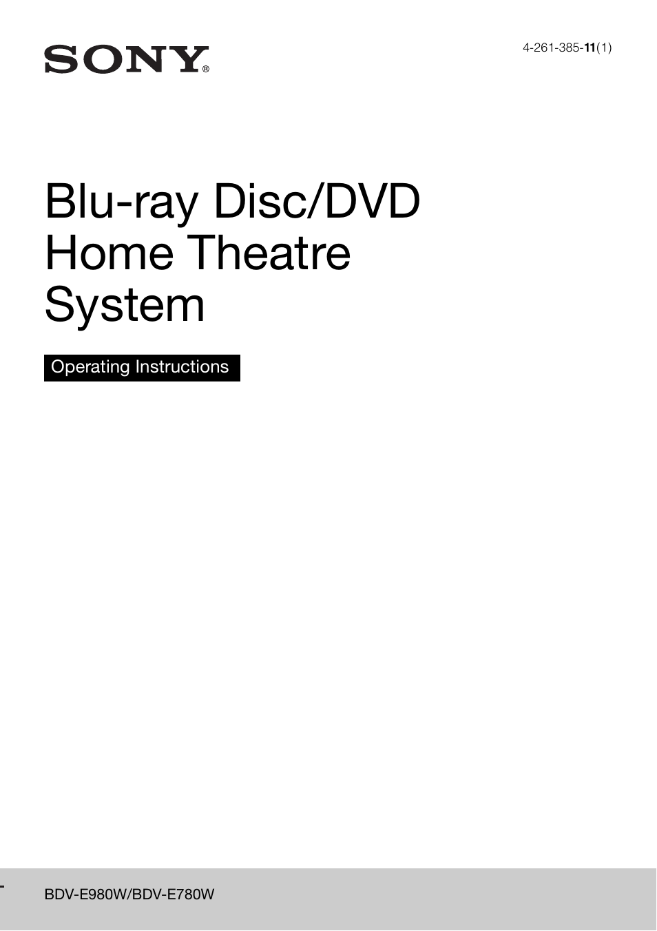 Sony BDV-E980W User Manual | 84 pages