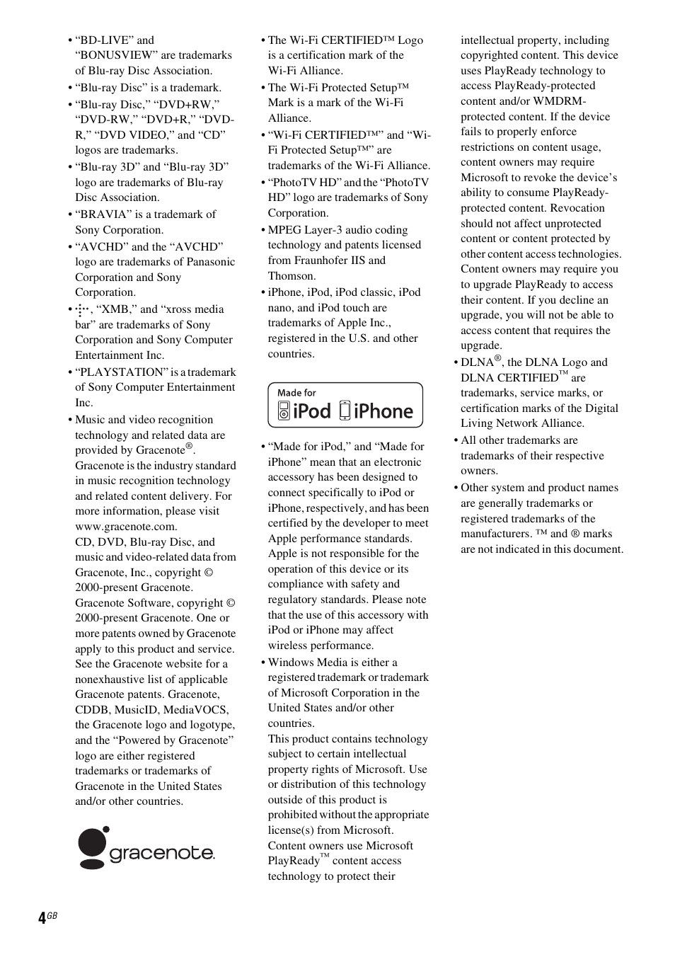 Sony BDV-E980W User Manual | Page 4 / 84
