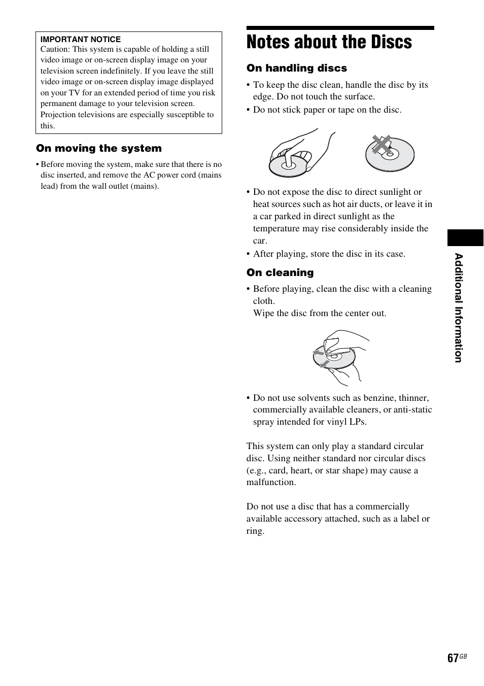 Notes about the discs | Sony BDV-E980W User Manual | Page 67 / 84