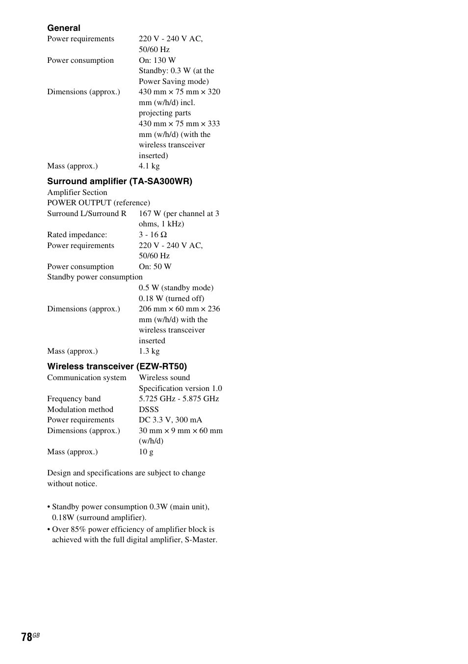 Sony BDV-E980W User Manual | Page 78 / 84