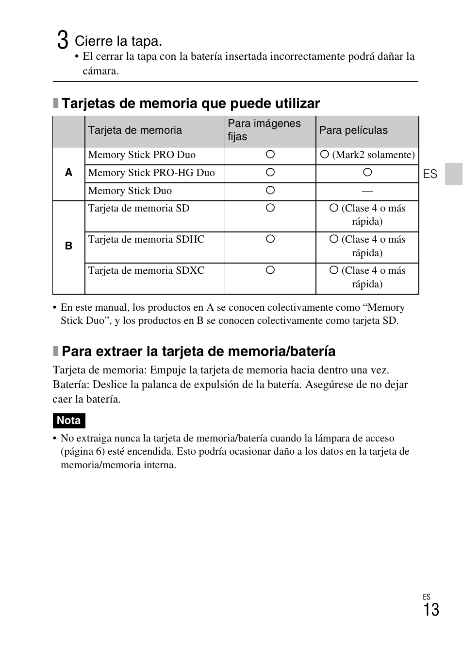 Cierre la tapa | Sony CYBER-SHOT DSC-HX9/HX9V User Manual | Page 43 / 64