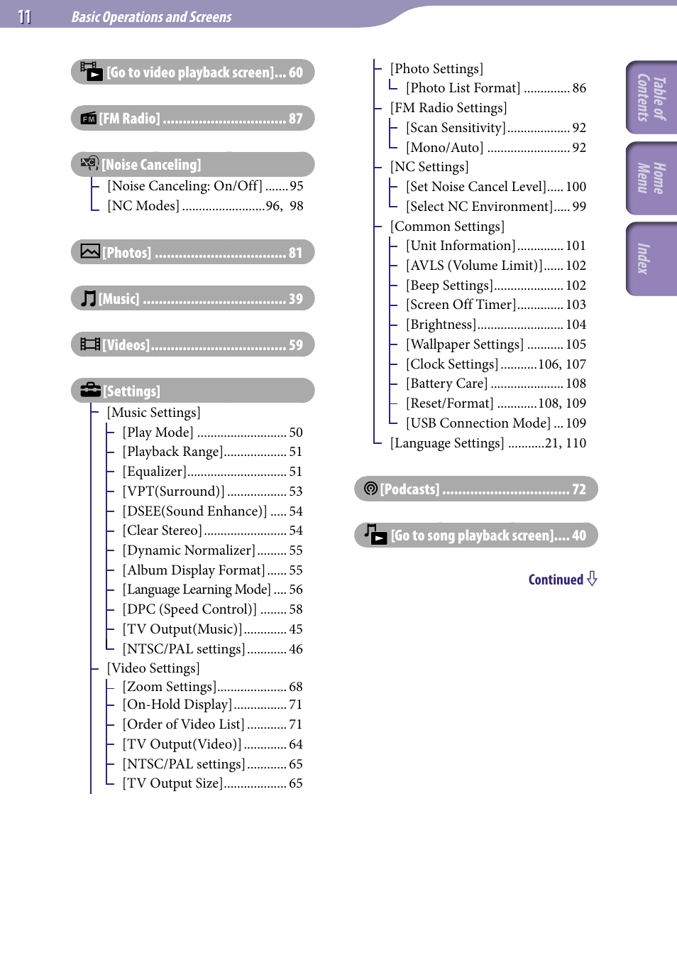 Sony A846 User Manual | Page 11 / 169
