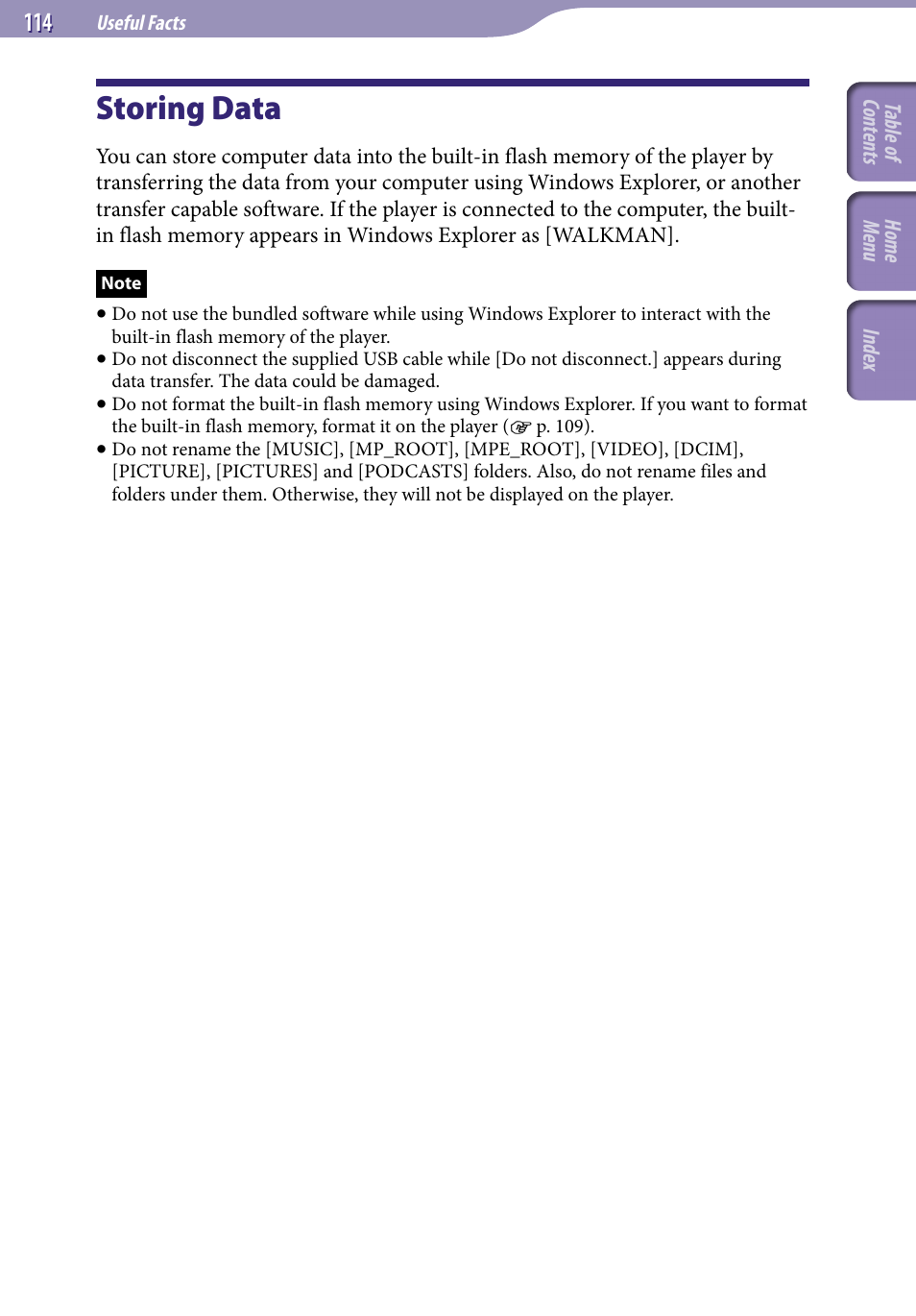 Storing data | Sony A846 User Manual | Page 114 / 169