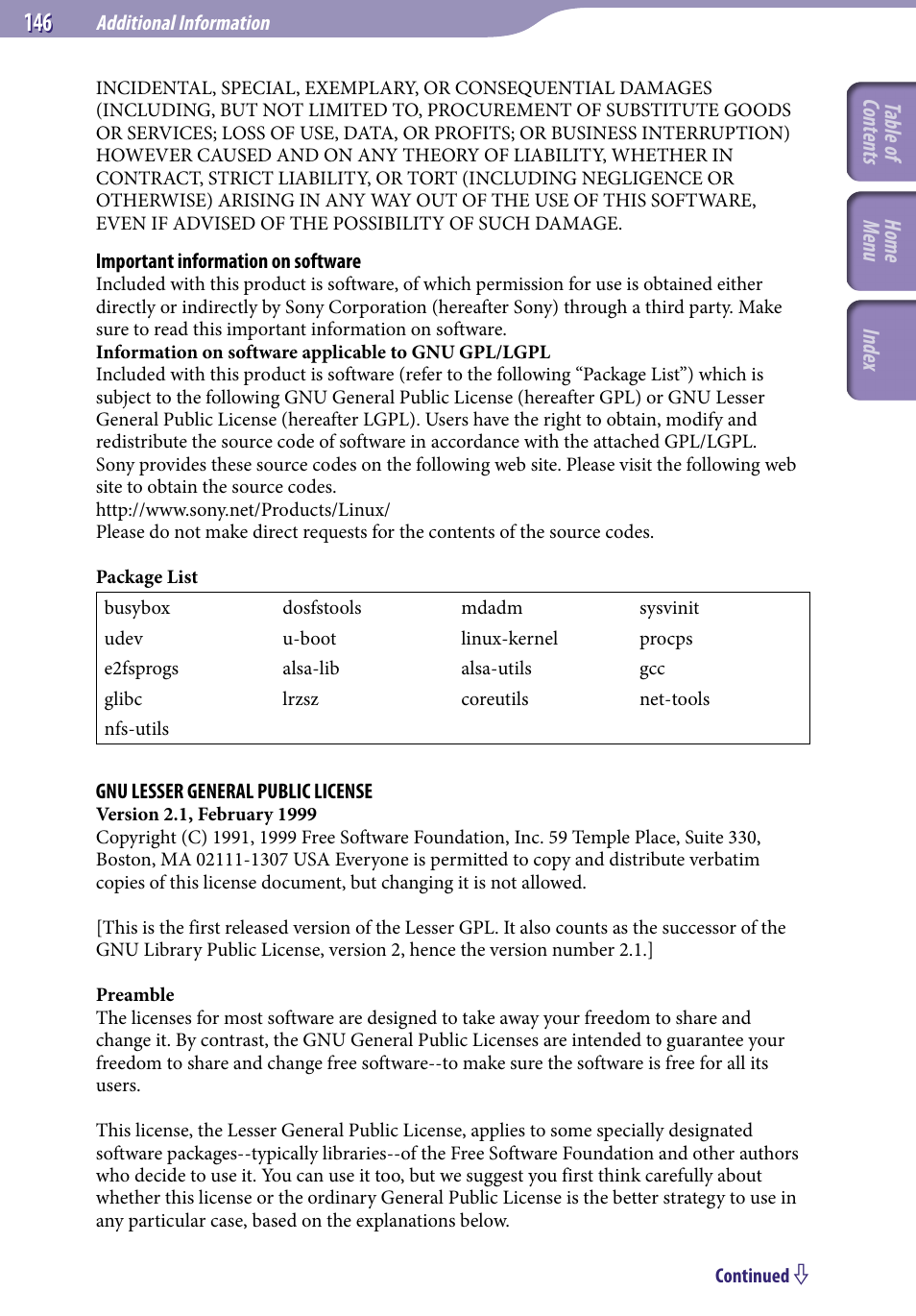 Sony A846 User Manual | Page 146 / 169