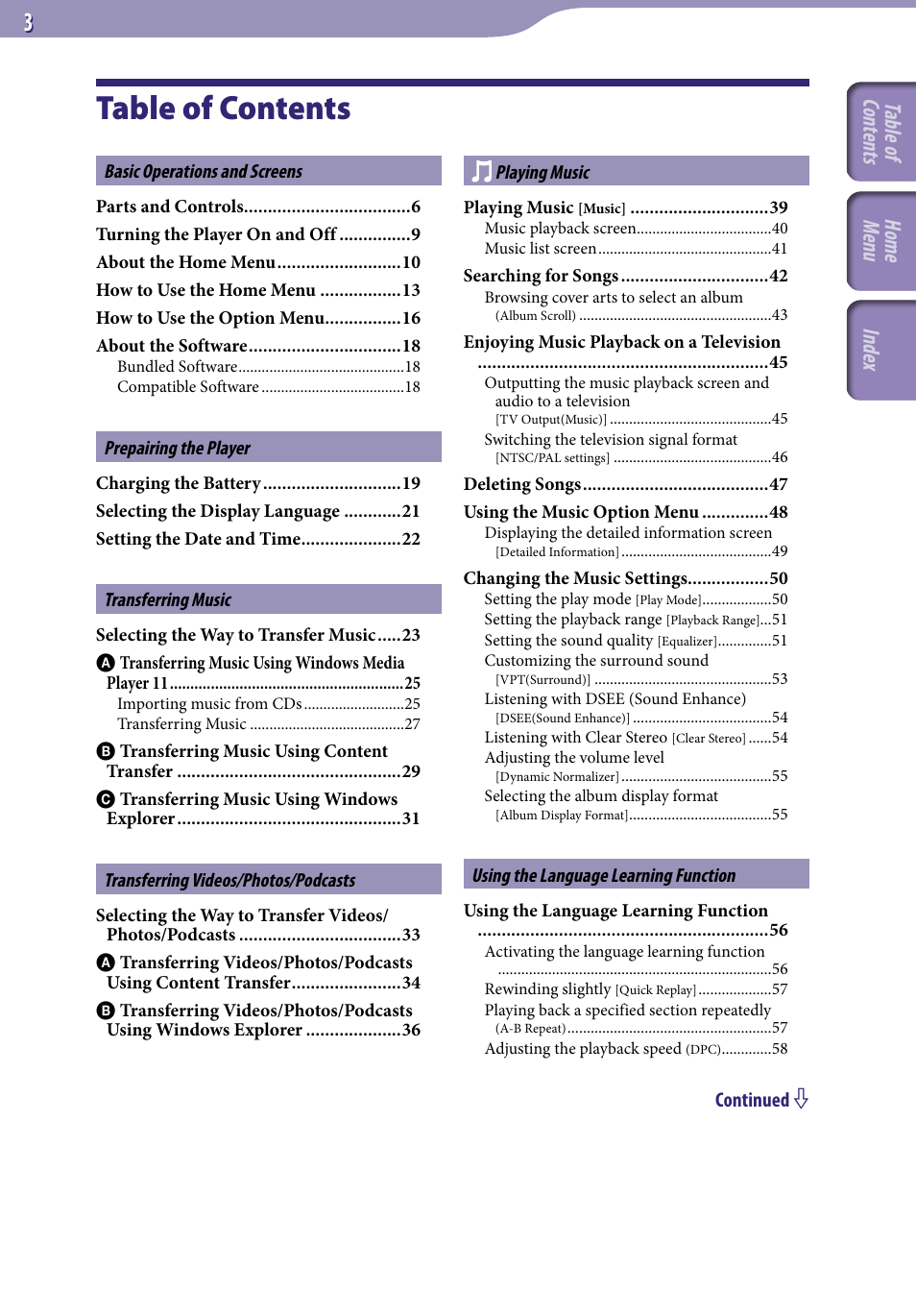 Sony A846 User Manual | Page 3 / 169