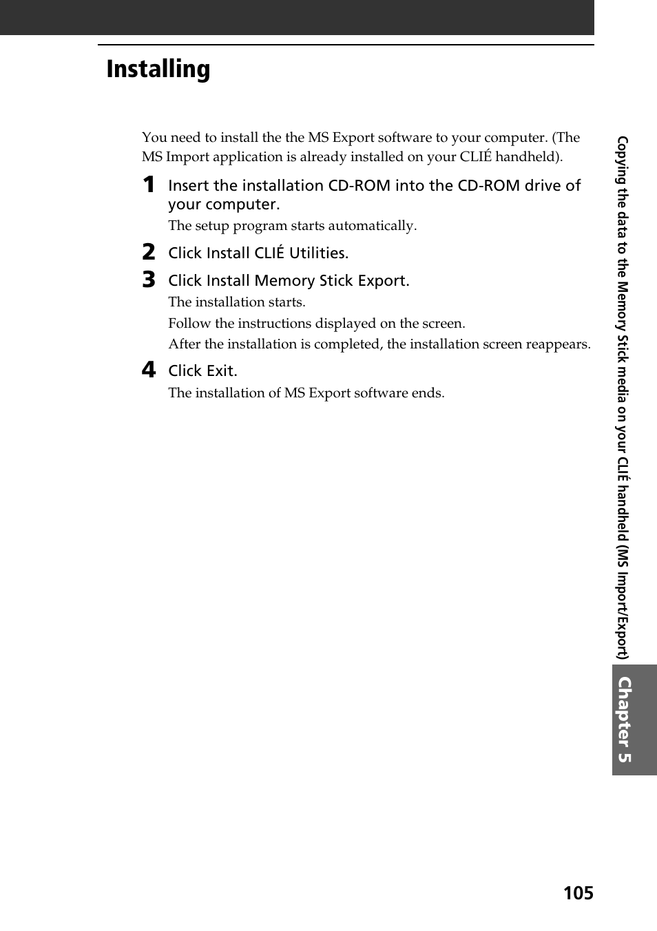 Installing | Sony PEG-N760C User Manual | Page 105 / 119