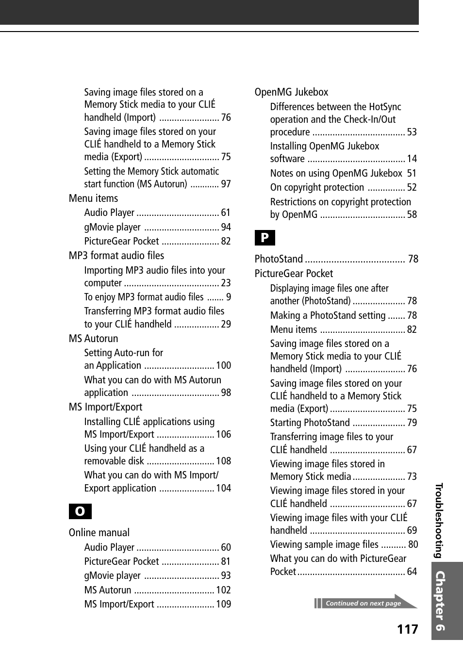 Sony PEG-N760C User Manual | Page 117 / 119