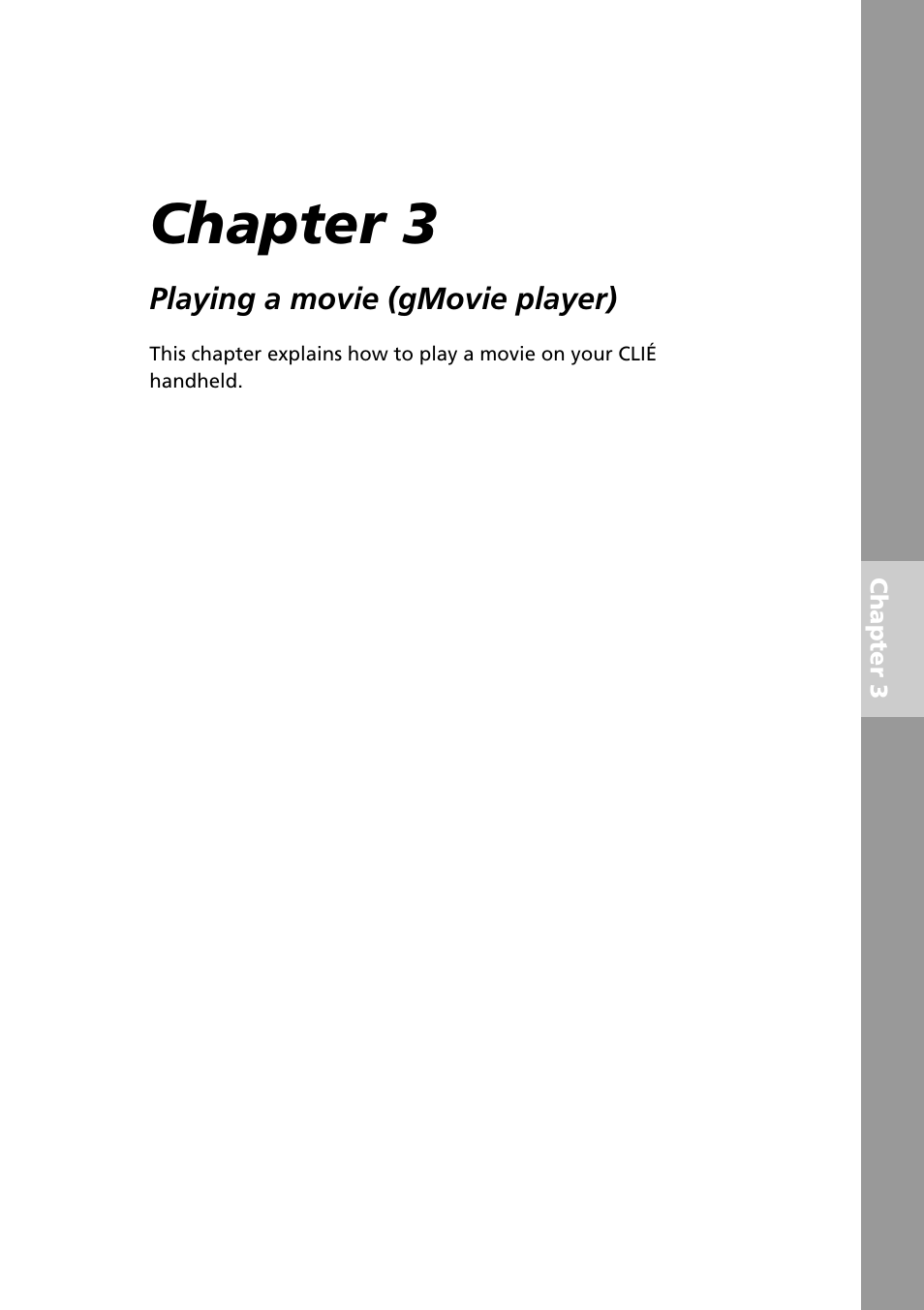 Chapter 3: playing a movie (gmovie player), Chapter 3 | Sony PEG-N760C User Manual | Page 85 / 119