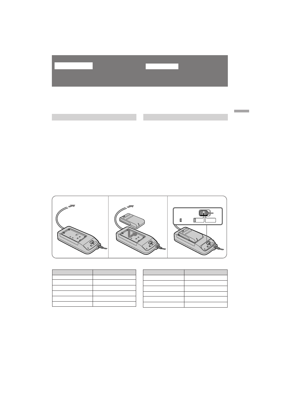 Charging and installing the battery pack, Carga y fijación de la batería | Sony CCD-TRV11 User Manual | Page 7 / 72