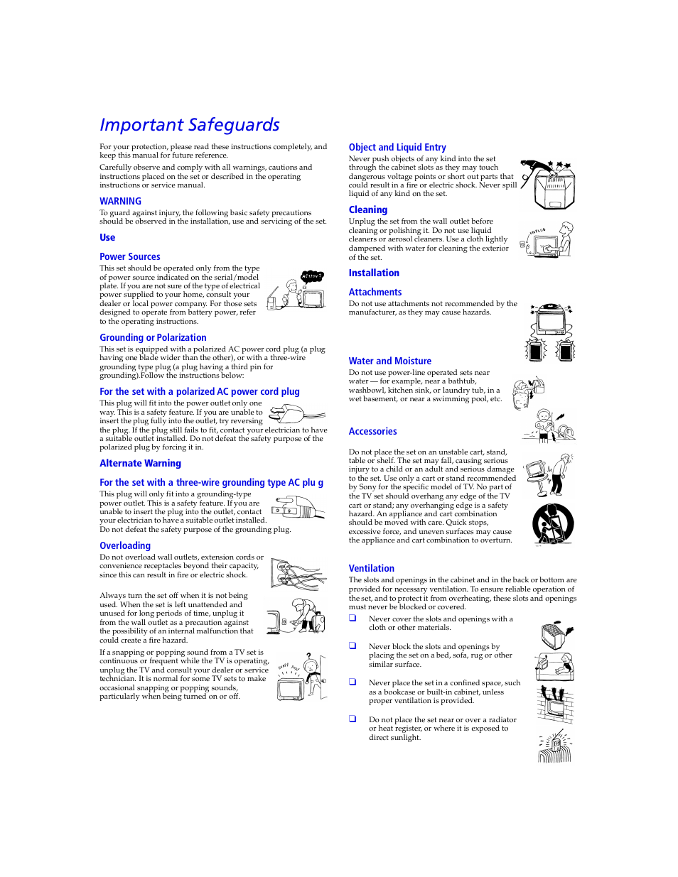 Important safeguards | Sony VMC-IL4415 User Manual | Page 3 / 80