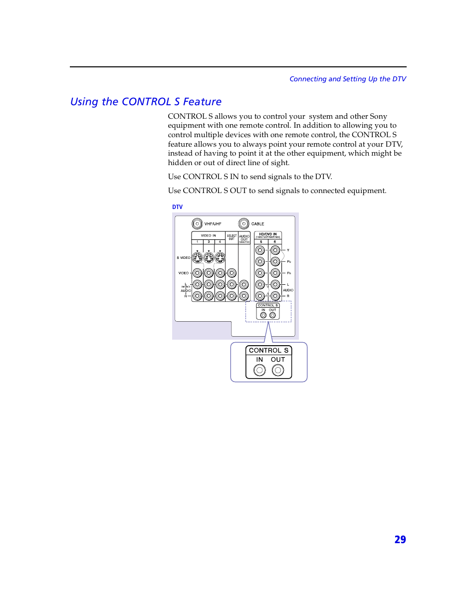 29 using the control s feature | Sony VMC-IL4415 User Manual | Page 35 / 80