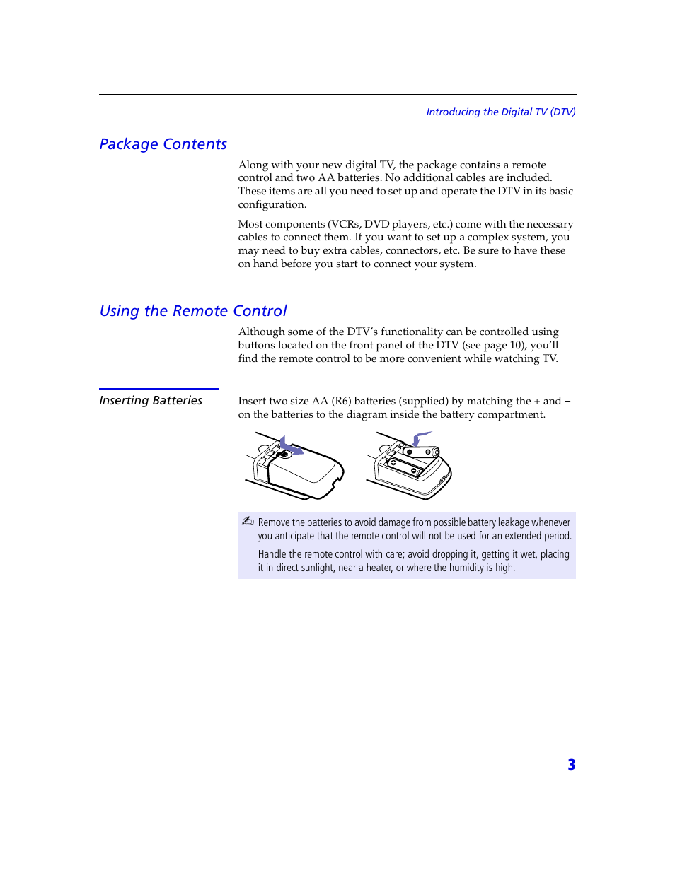 3package contents, Using the remote control | Sony VMC-IL4415 User Manual | Page 9 / 80