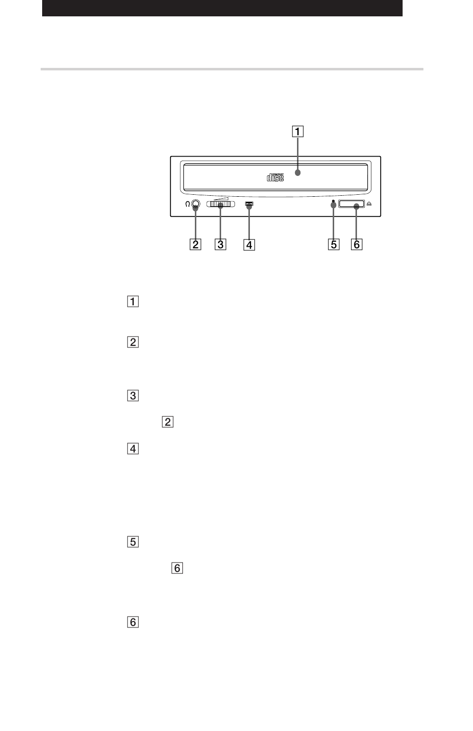 Location and function of parts and controls, Front panel | Sony CDU625 User Manual | Page 8 / 28