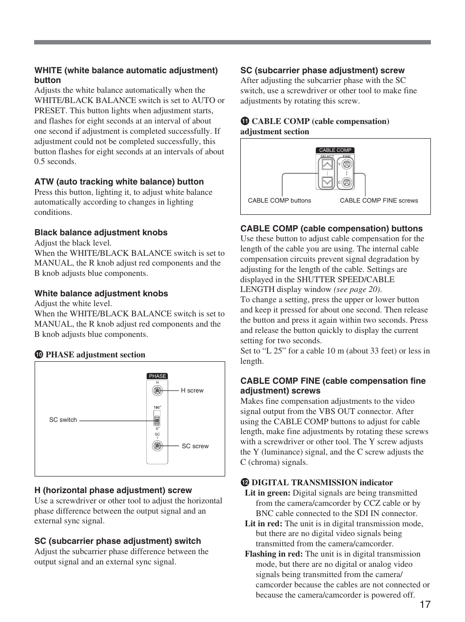Sony CCU-D50 User Manual | Page 17 / 31