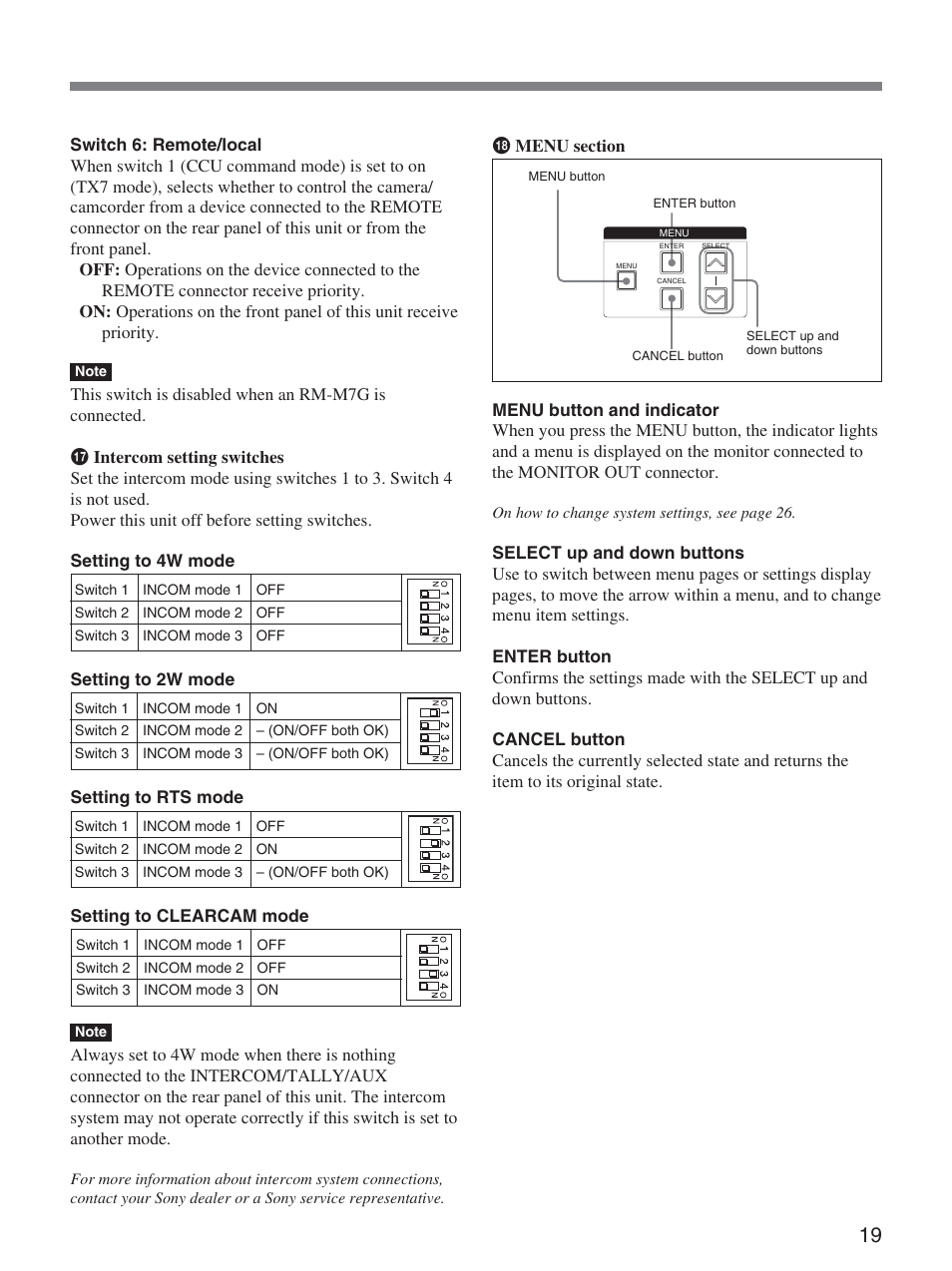 Sony CCU-D50 User Manual | Page 19 / 31