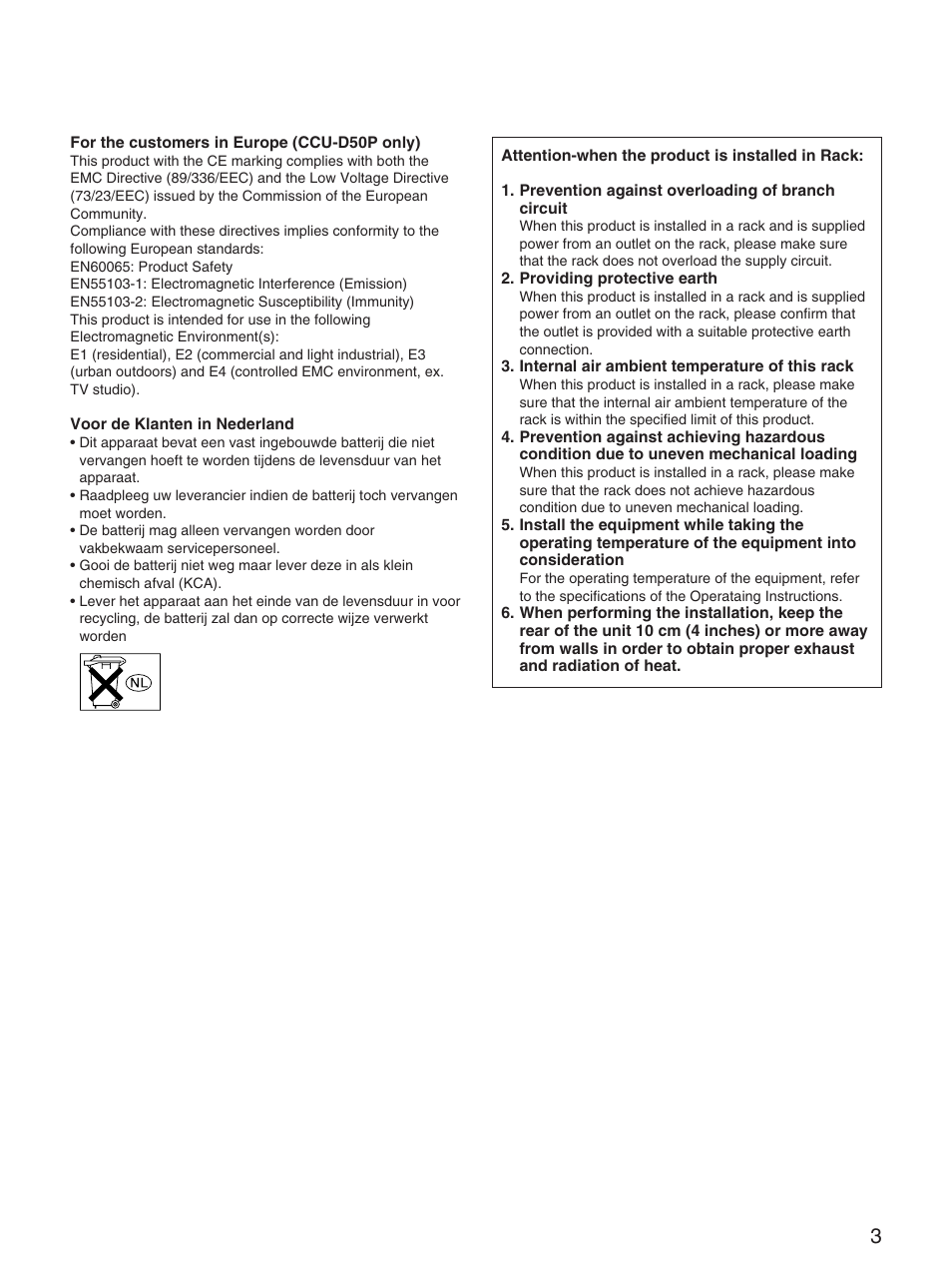 Sony CCU-D50 User Manual | Page 3 / 31