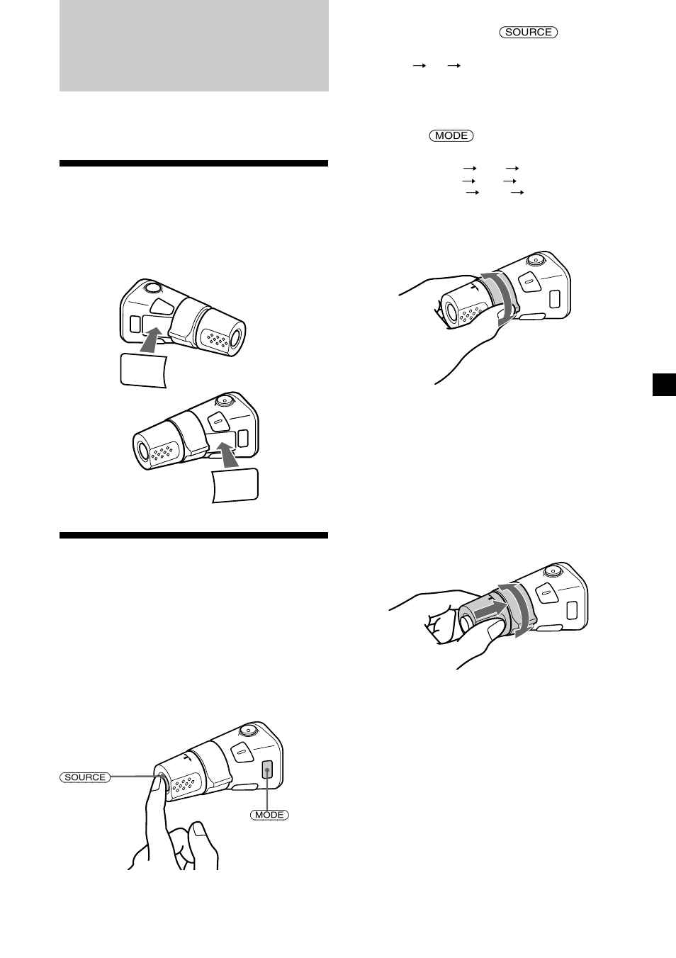 Other functions, Labelling the rotary commander, Using the rotary commander | Sony CDX-C7500 User Manual | Page 13 / 54