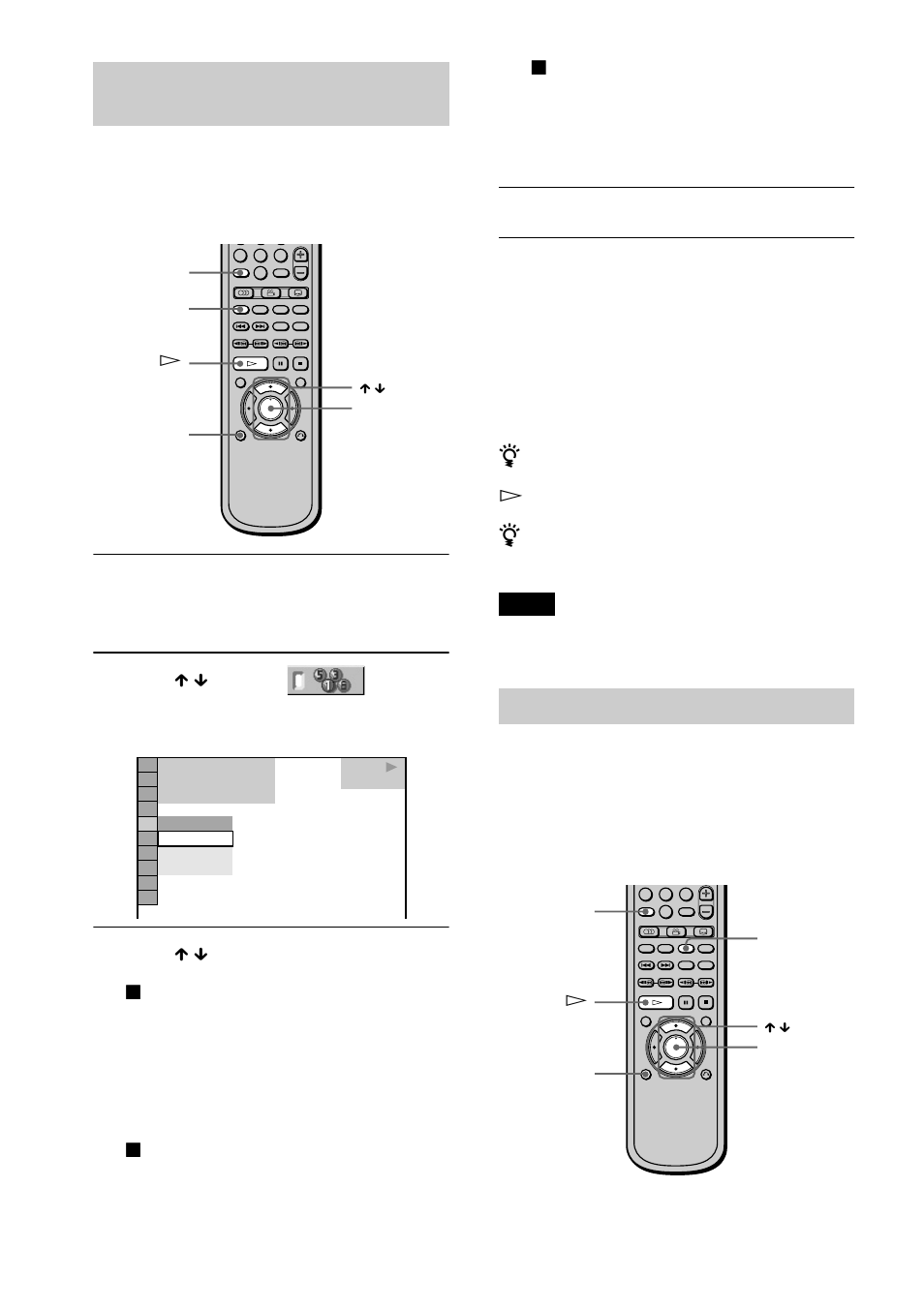 Playing in random order (shuffle play), Playing repeatedly (repeat play), N (40) | Sony DVP-NS400D User Manual | Page 40 / 92