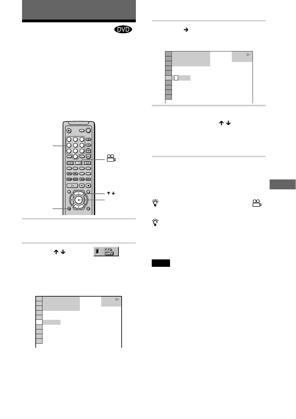 Enjoying movies, Changing the angles, Press display during playback | Press x / x to select (angle), Press c or enter | Sony DVP-NS400D User Manual | Page 57 / 92
