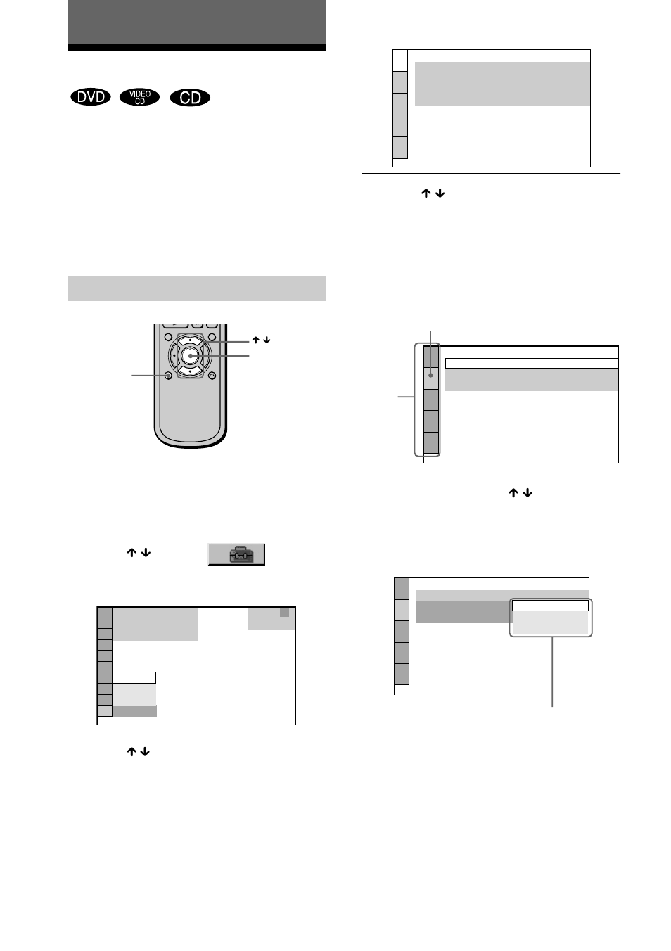 Settings and adjustments, Using the setup display, How to use the setup display | Sony DVP-NS400D User Manual | Page 68 / 92