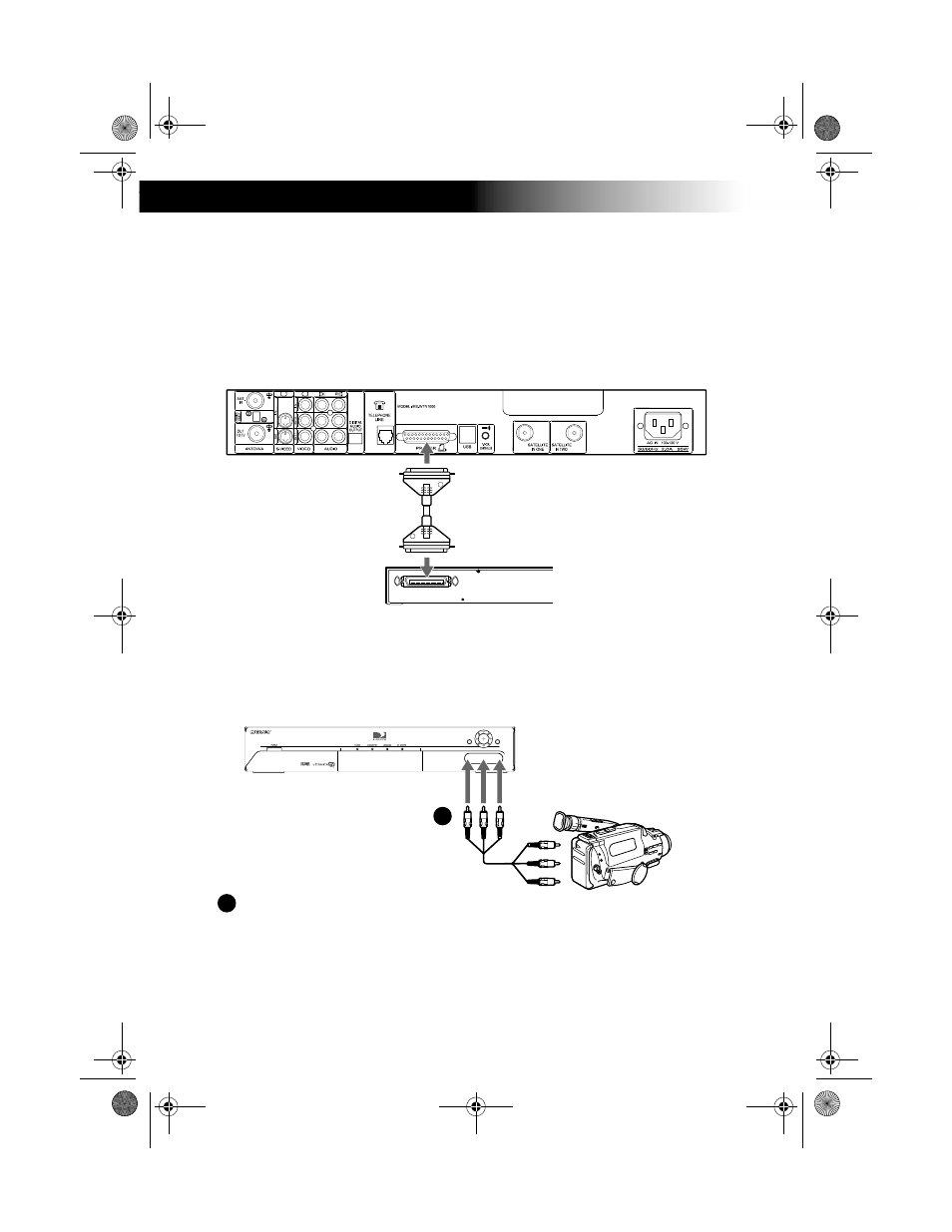 Advanced connection: connecting a printer, Advanced connection: connecting a camcorder | Sony SAT-W60 User Manual | Page 16 / 32