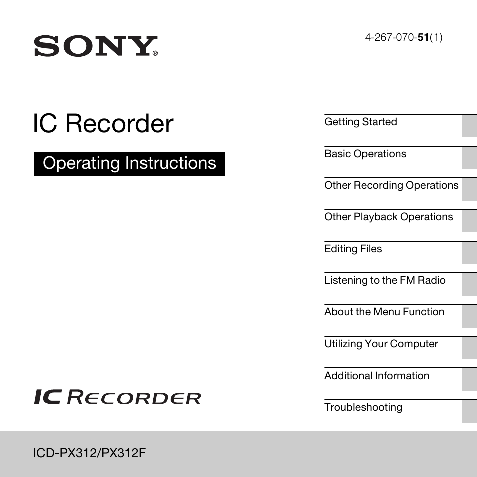 Sony PX312F User Manual | 146 pages
