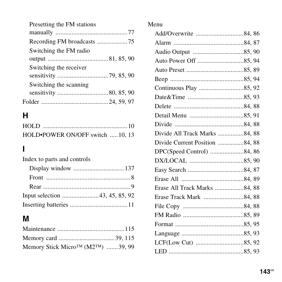 Sony PX312F User Manual | Page 143 / 146