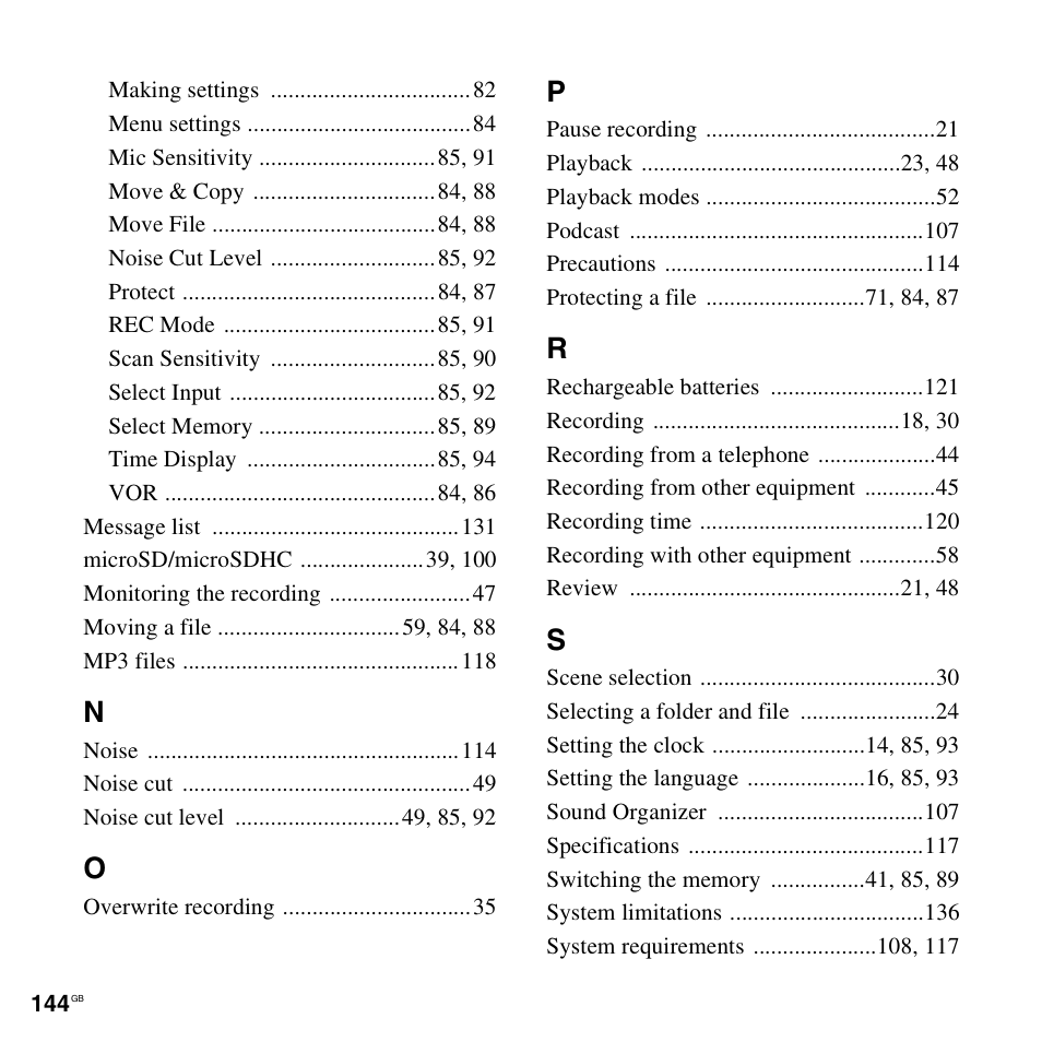 Sony PX312F User Manual | Page 144 / 146