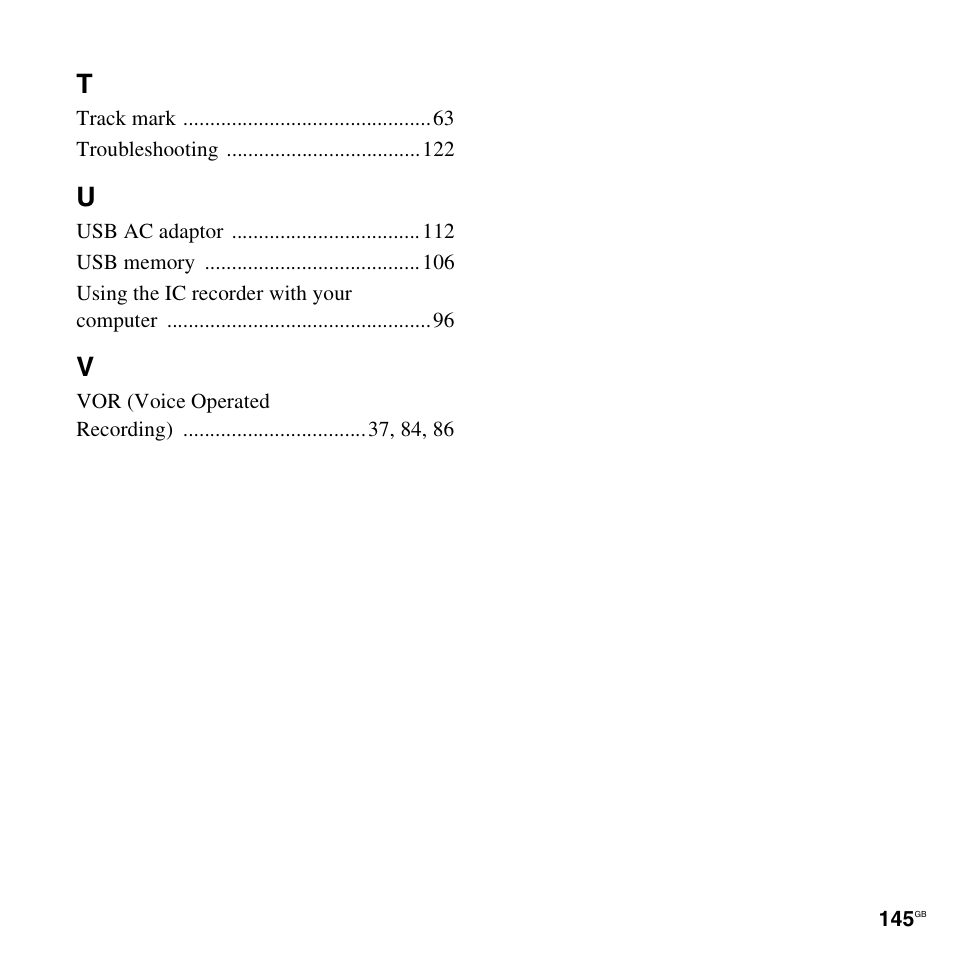 Sony PX312F User Manual | Page 145 / 146