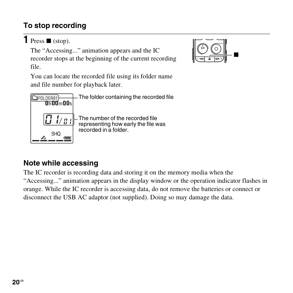 Sony PX312F User Manual | Page 20 / 146