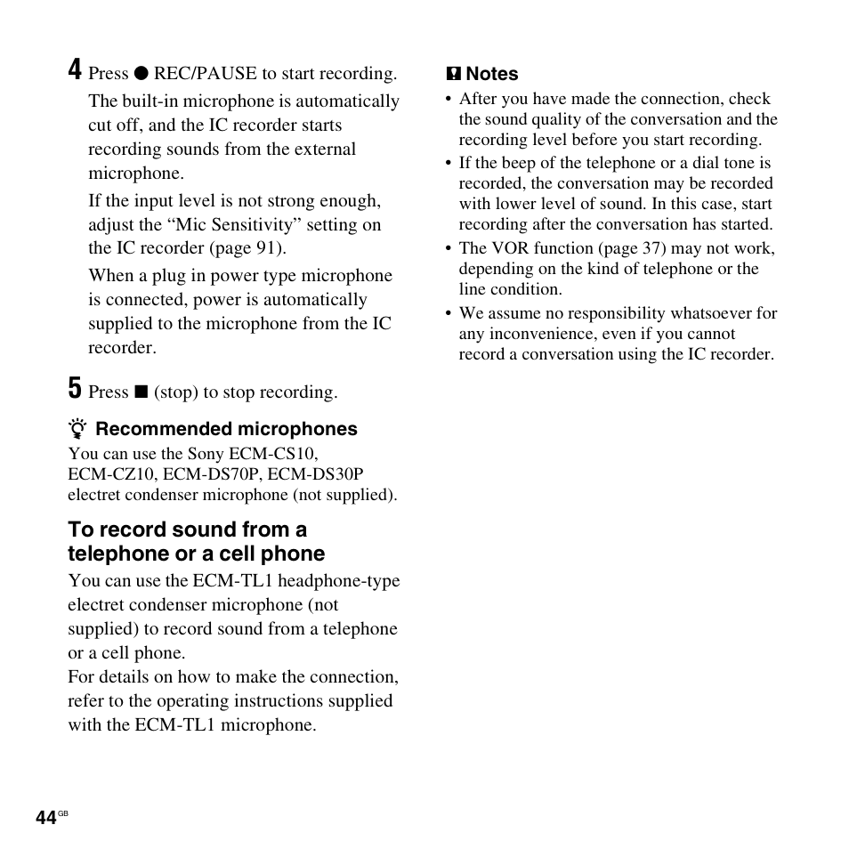 Sony PX312F User Manual | Page 44 / 146
