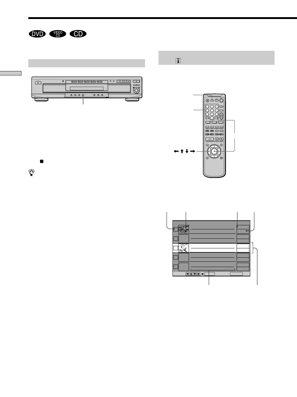 Displaying the disc information (disc explorer), Loading the disc information, Displaying the information of the loaded discs z | Sony DVP-C660 User Manual | Page 24 / 76