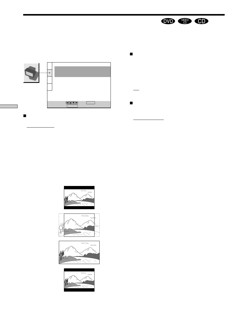 Settings for the display (screen setup) | Sony DVP-C660 User Manual | Page 52 / 76