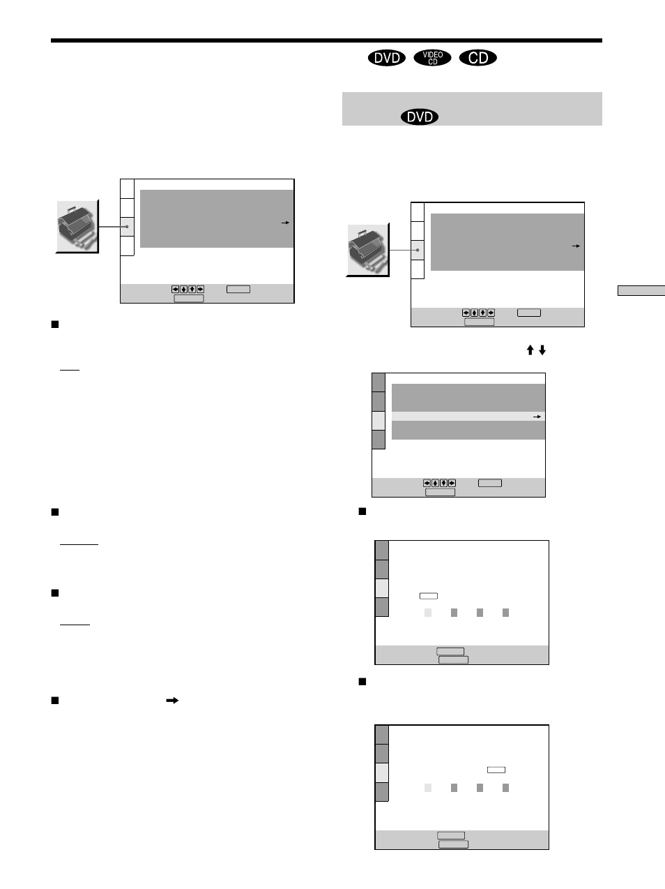 Custom settings (custom setup) | Sony DVP-C660 User Manual | Page 53 / 76