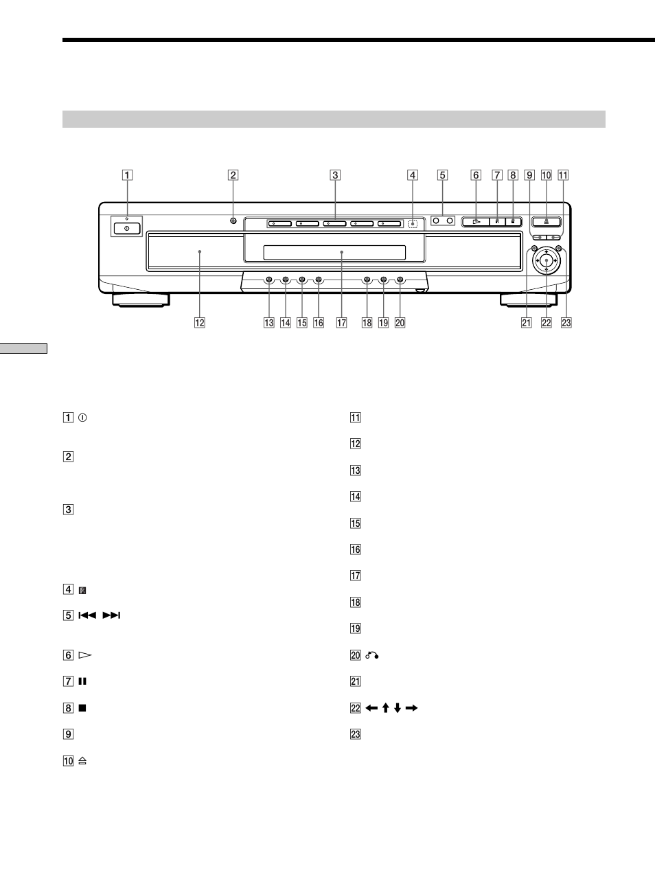 Index to parts and controls | Sony DVP-C660 User Manual | Page 70 / 76