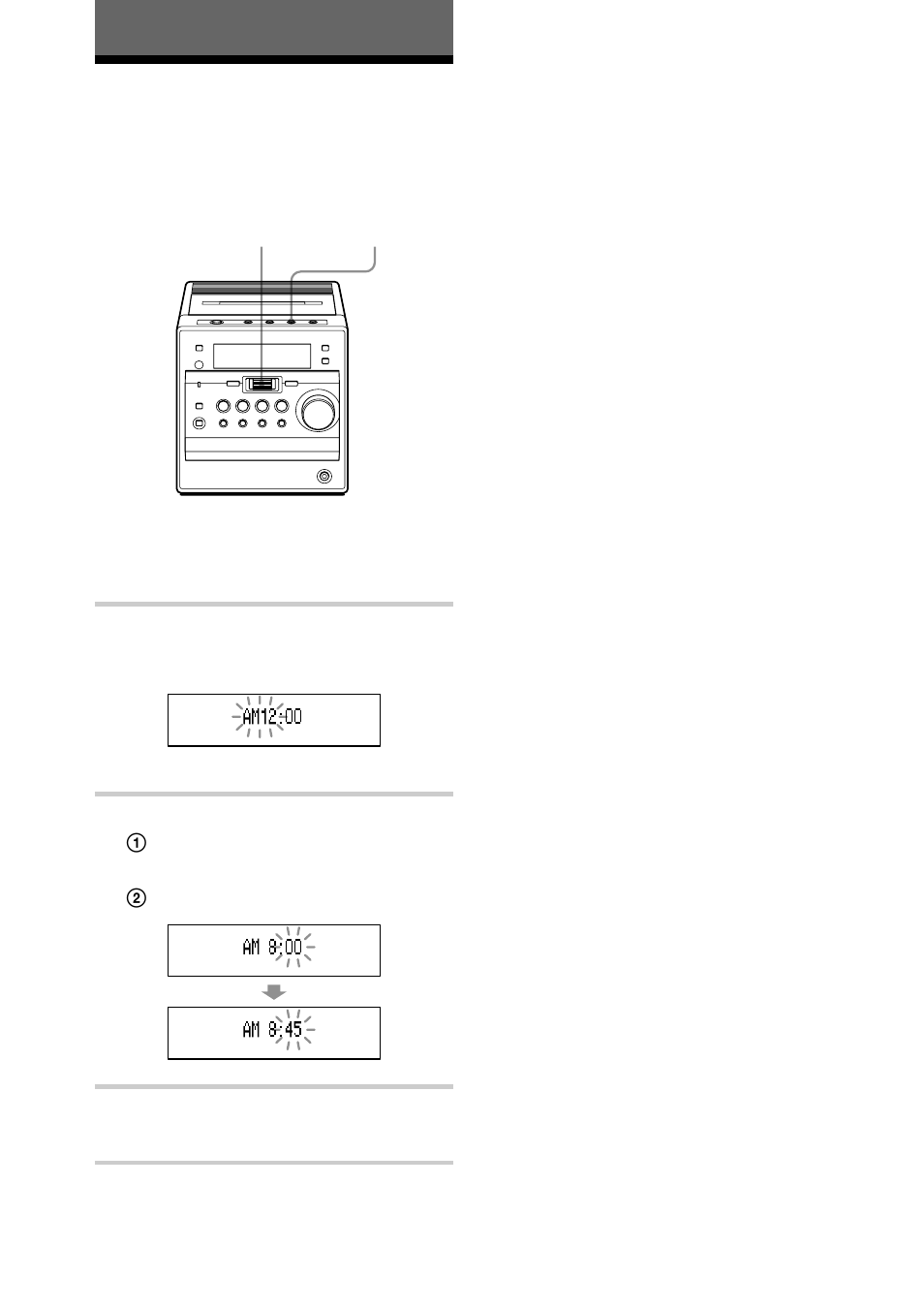 The timer, Setting the clock, 30 the timer | Sony CMT-A70 User Manual | Page 30 / 48