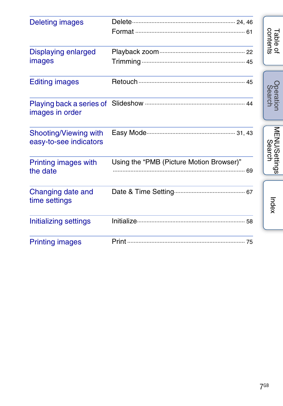Sony Cyber-shot 4-166-207-11(1) User Manual | Page 7 / 93